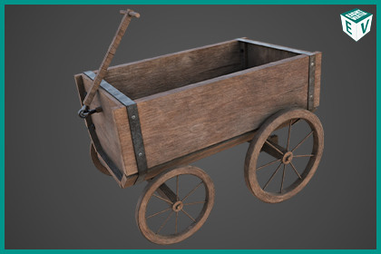 Wooden Cart 02 Wagon URP HDRP Textures
