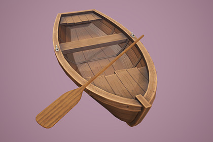 Stylized Wooden Boat