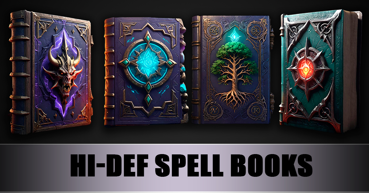 Hi-Def Spell Books Pack 1 | 2D Icons | Unity Asset Store