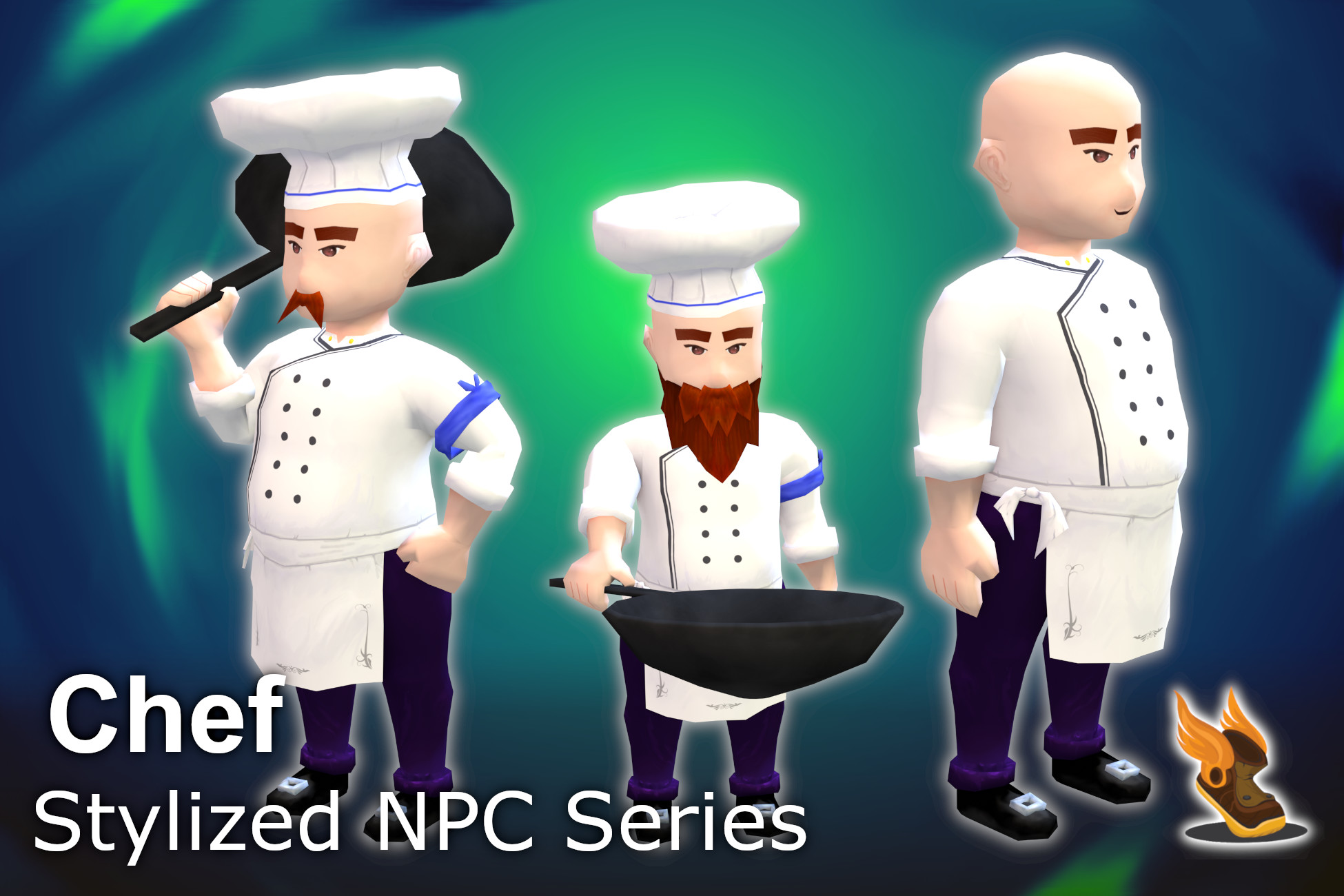 Stylized NPC Chef Characters Unity Asset Store