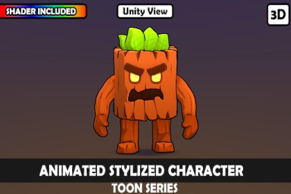 Animated Cartoon Jungle Monster| 9 Animations + Matcap Toon Shader