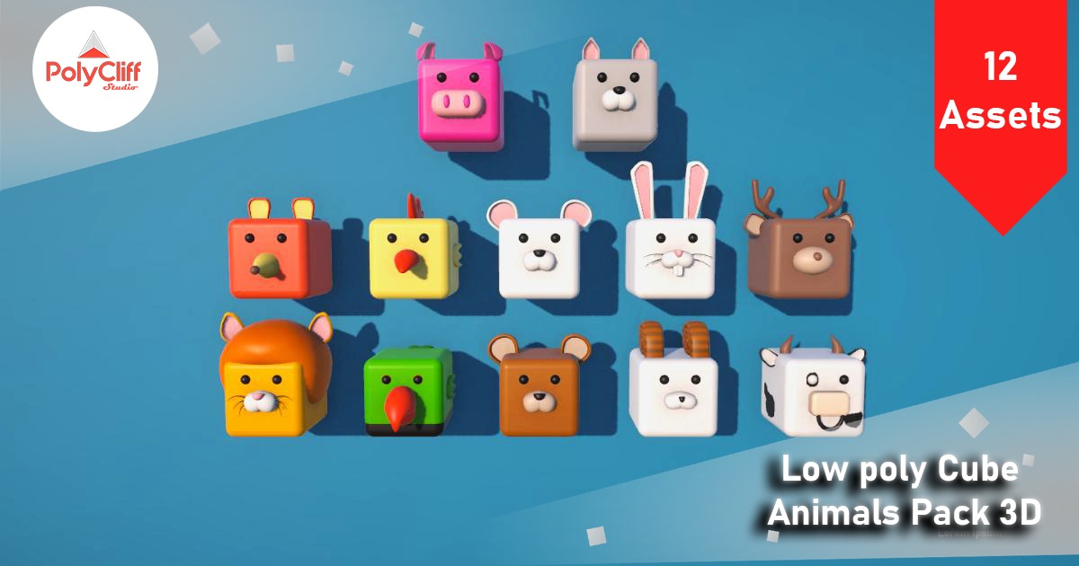 Low poly Cube Animals Pack 3D | 3D Animals | Unity Asset Store