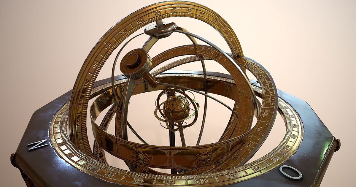 Antique Astrolabe Armillary Sphere – Vintage Astronomical Instrument ...