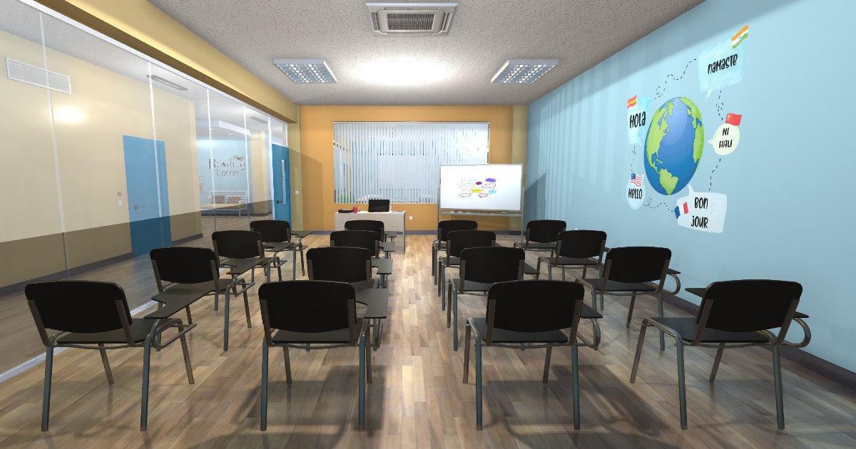 Unity Classroom Design Language school | 3D Interior | Unity Asset Store
