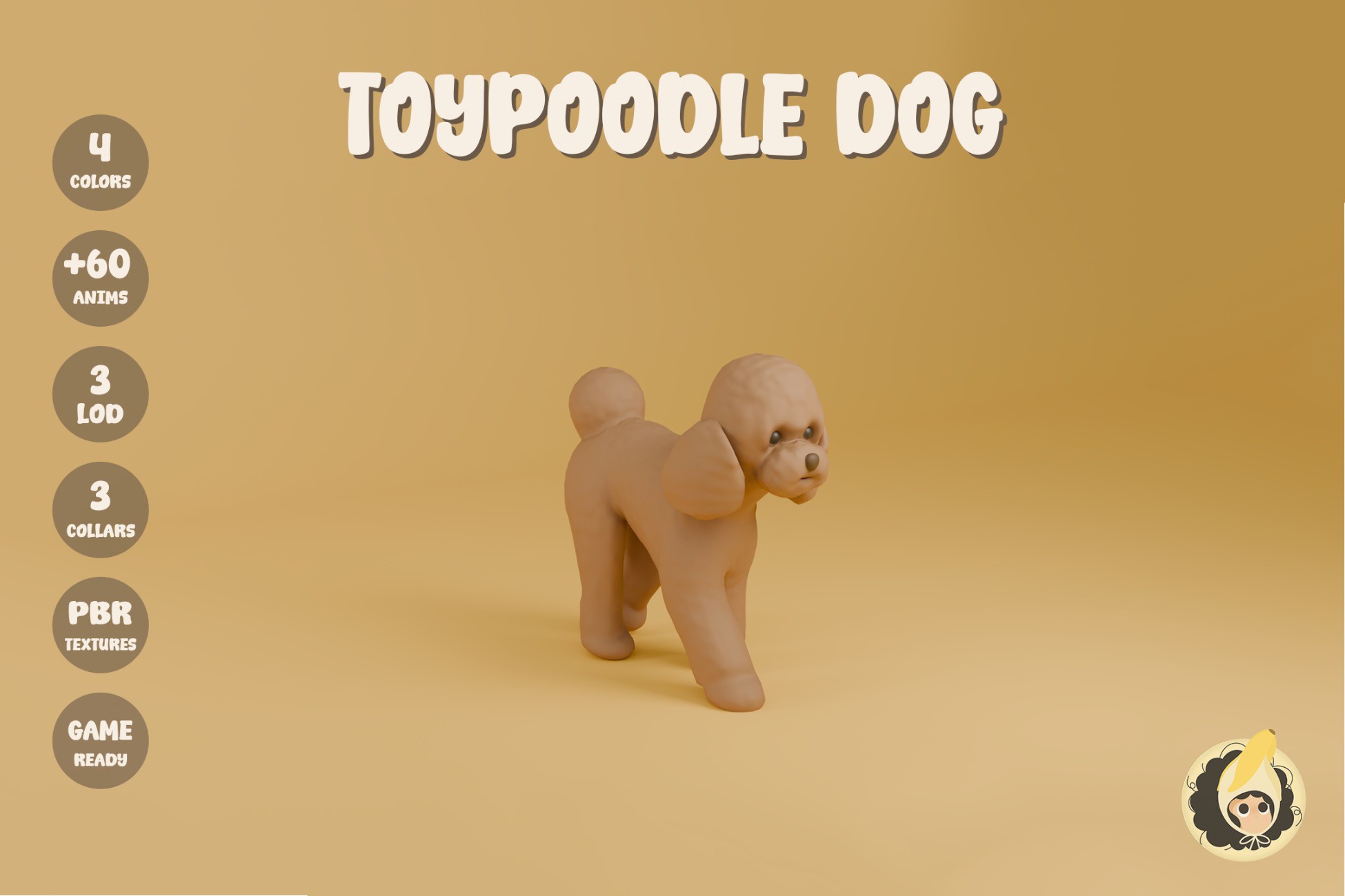 Animated Toy Poodle Dog