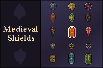 Pixel Medieval Shields