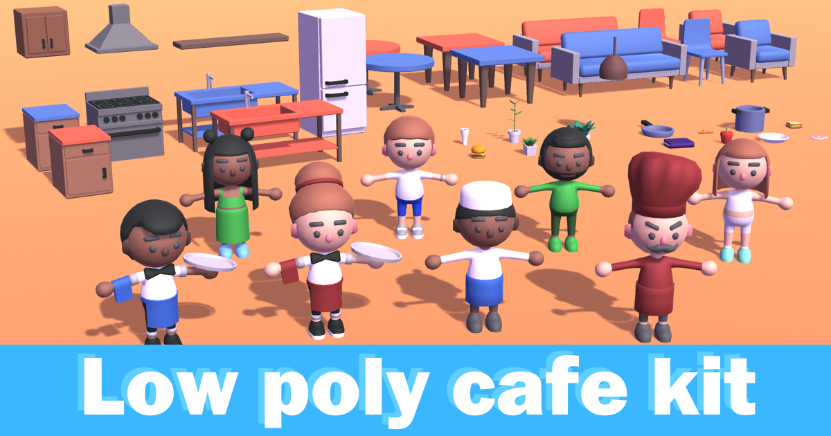 Low poly cafe kit | Characters | Unity Asset Store