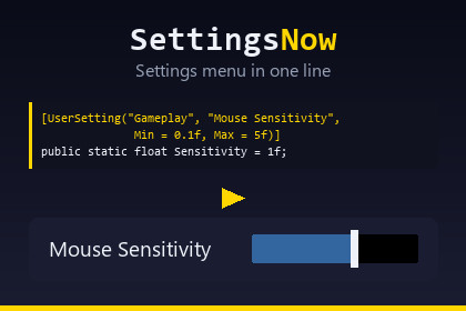 SettingsNow: Settings Menu and Key Rebinding