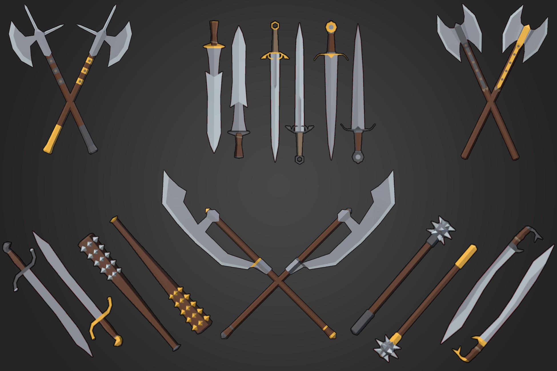 How Poly Weapons Mega Low Poly Weapon Pack | 3D Weapons | Unity Asset Store