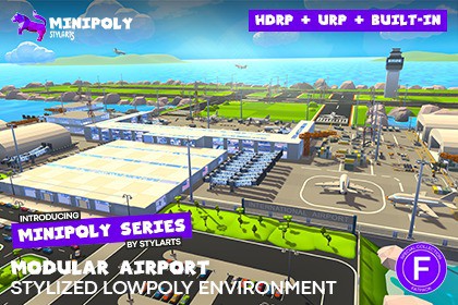 Modular Airport Fatpack - Minipoly Series ( Stylized Lowpoly Environment )