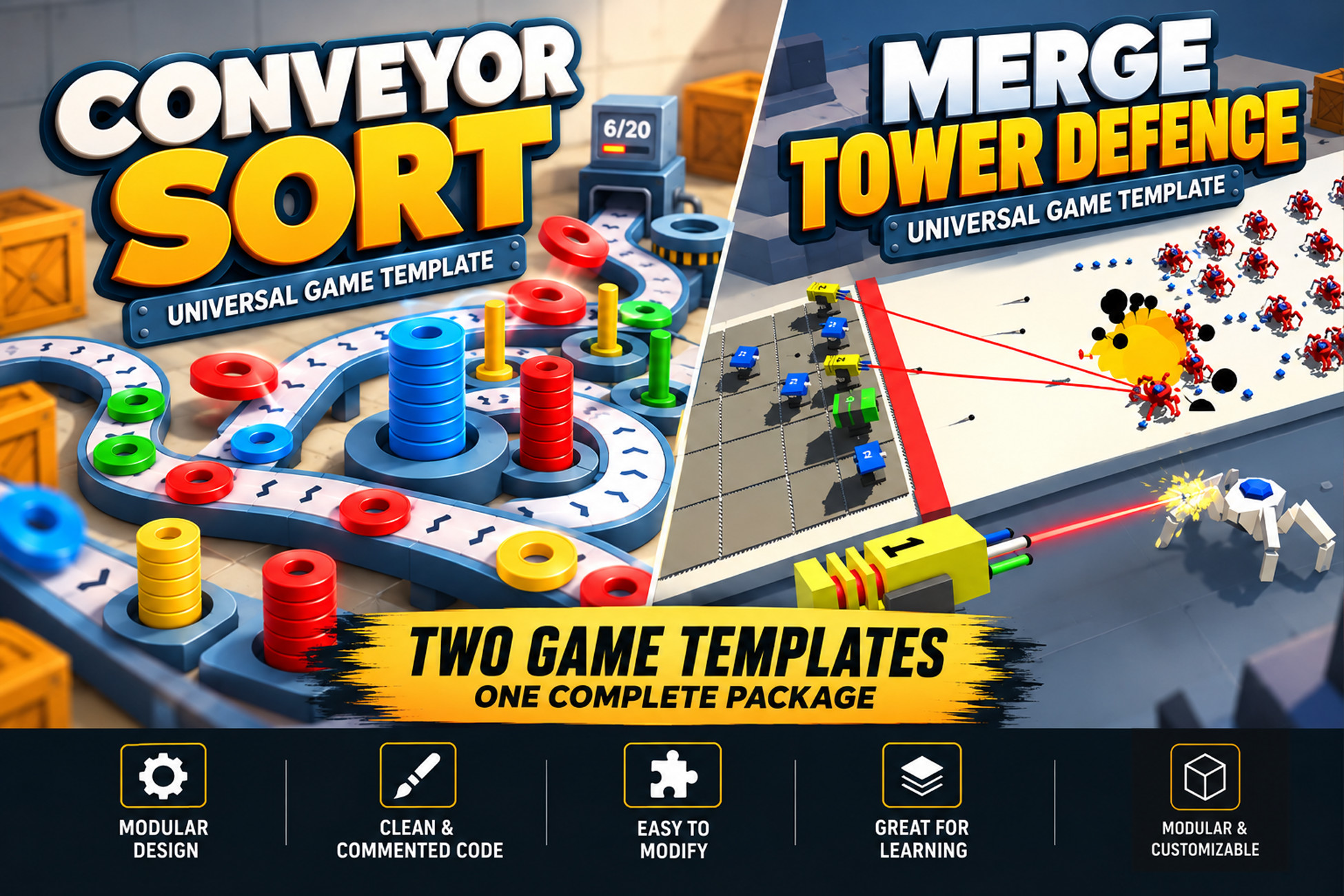 Double Kit Bundle | Conveyor Sort + Merge Tower Defence