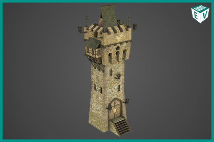 Old Castle Watch Tower 01 URP HDRP Textures