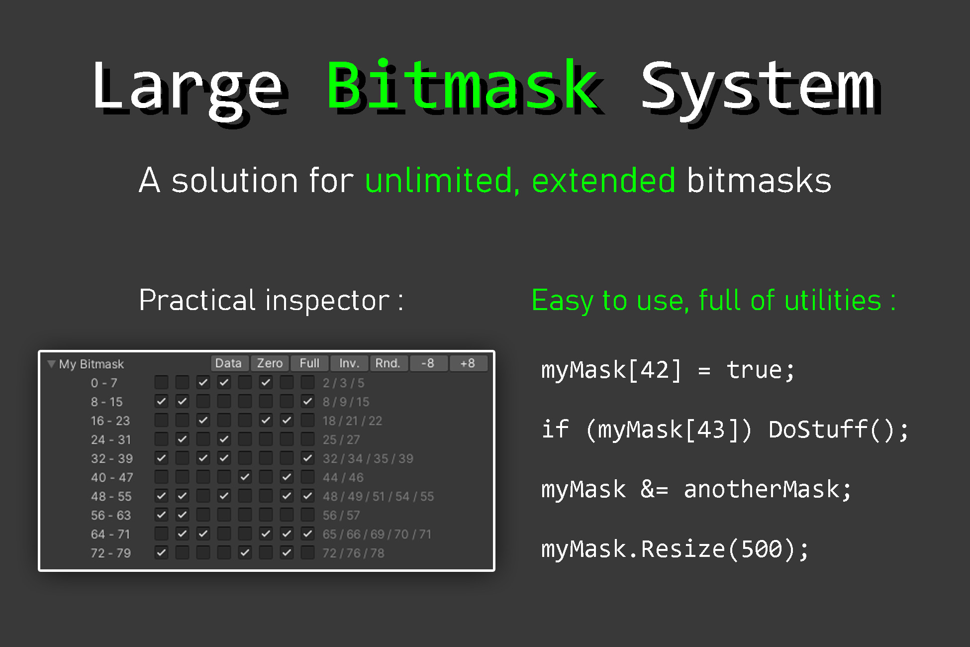 Large Bitmask System | Utilities Tools | Unity Asset Store