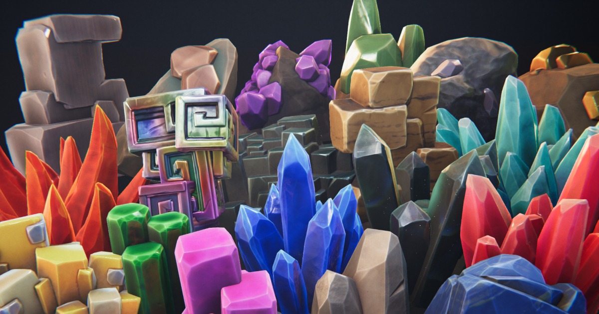 Stylized Crystals and Gems Megapack | 2D Nature | Unity Asset Store