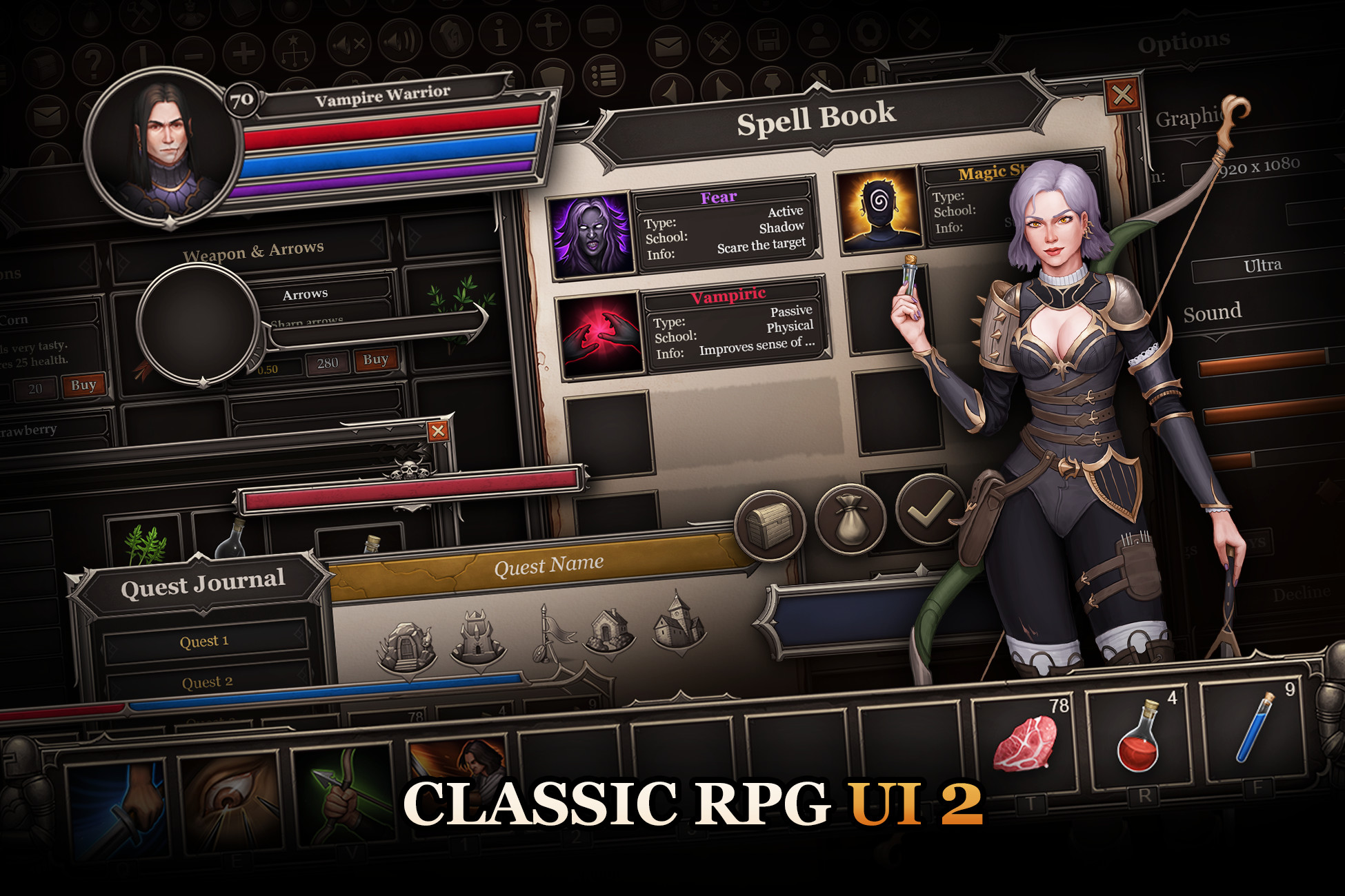 Classic RPG UI 2 | 2D GUI | Unity Asset Store