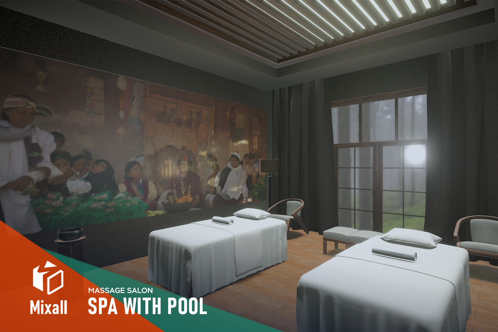 Spa massage salon with pool 3D Environments Unity Asset Store