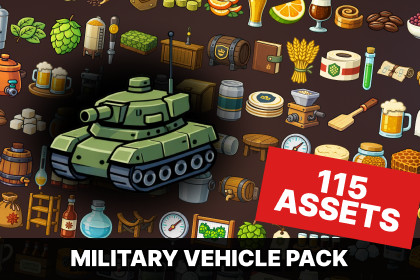 Modern Military Vehicles Weapons Equipment Icons Pack Strategy Shooter War Games