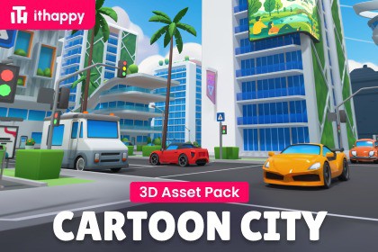 Cartoon City Free - Low Poly City 3D Models Pack