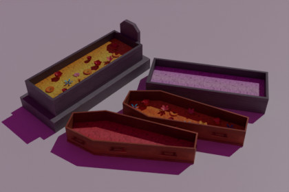 Coffin And Flowers