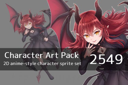 Anime Character Art Pack: 2549 - Image: Girl, demon, demon race, dragonkin