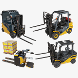 Forklift Trucks and Pallet Yellow Collection URP HDRP Textures