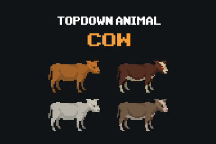 Cow - Top Down Pixel Art Animal