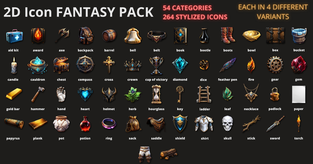 2D Icon Fantasy RPG Pack | 2D Icons | Unity Asset Store