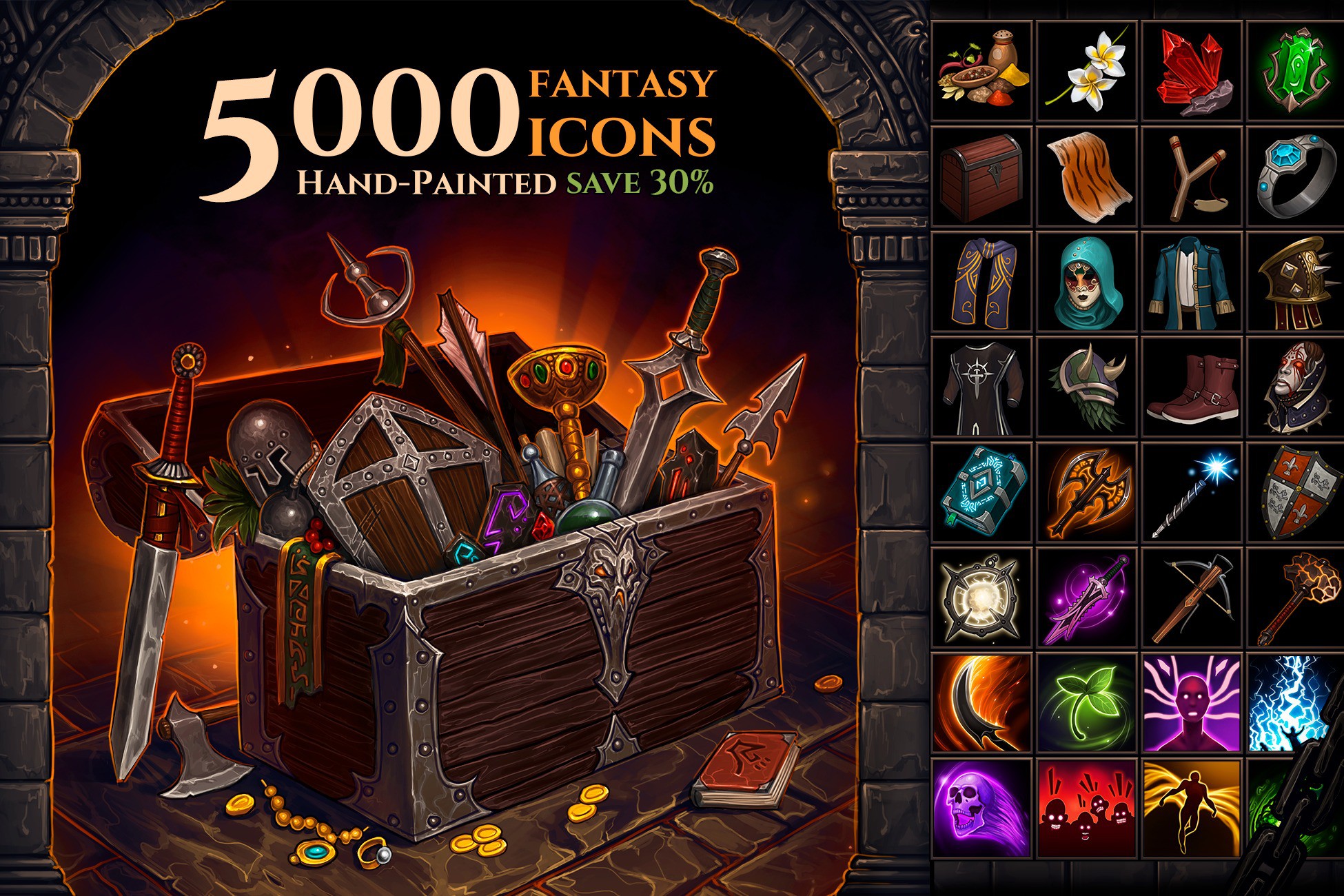 5000 Fantasy Icons | 2D 아이콘 | Unity Asset Store