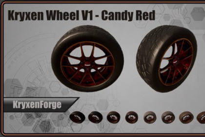 Kryxen Wheel V1 - Candy_Red - Game Ready