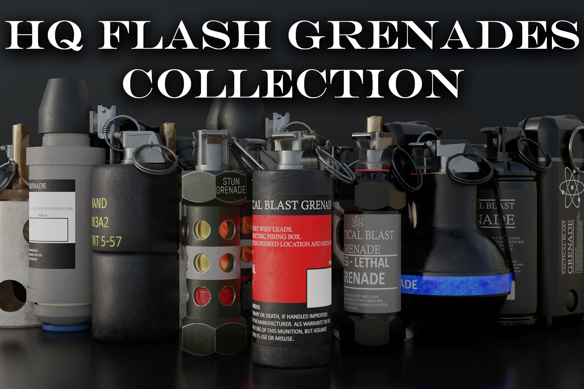 Flash Weapons HQ Flash Grenades Collection | 3D Weapons | Unity Asset Store