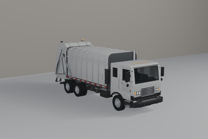 Garbage Truck (Rigged & Animated: Rear Loader, Cart Tipper, Tilt Cab)