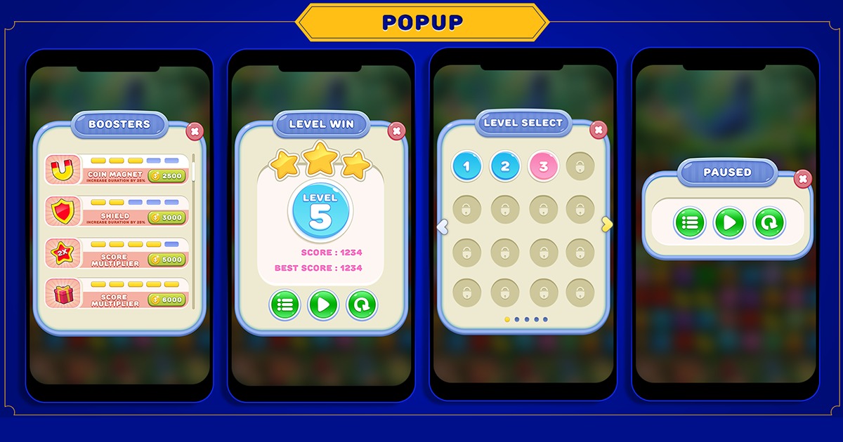 2D Casual Game UI - Mobile GUI Kit | 2D GUI | Unity Asset Store