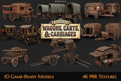 Medieval Wagons, Carts & Carriages Vol-1_ Historical Props