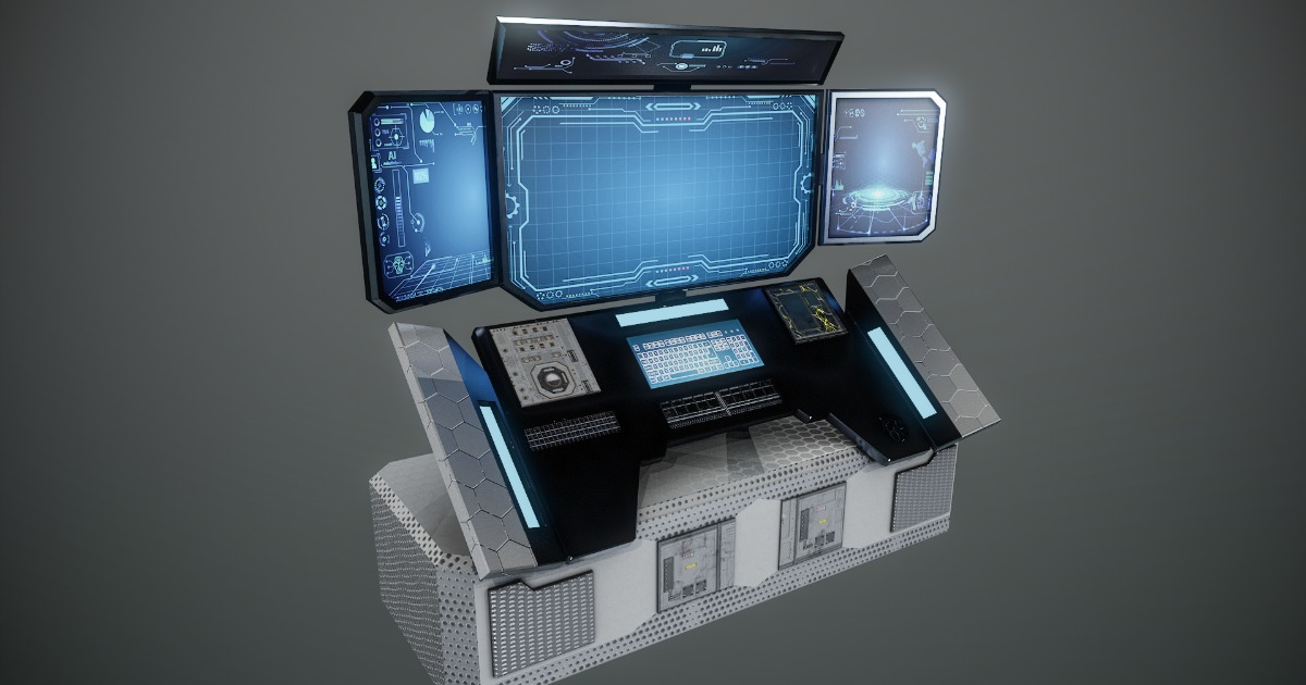 Terminal Store Unity Futuristic Control Tower with Computer Terminal – Sci-Fi Command Center ...