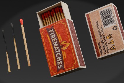 Low Poly Matchbox - Game Ready PBR Asset Low-poly 3D model