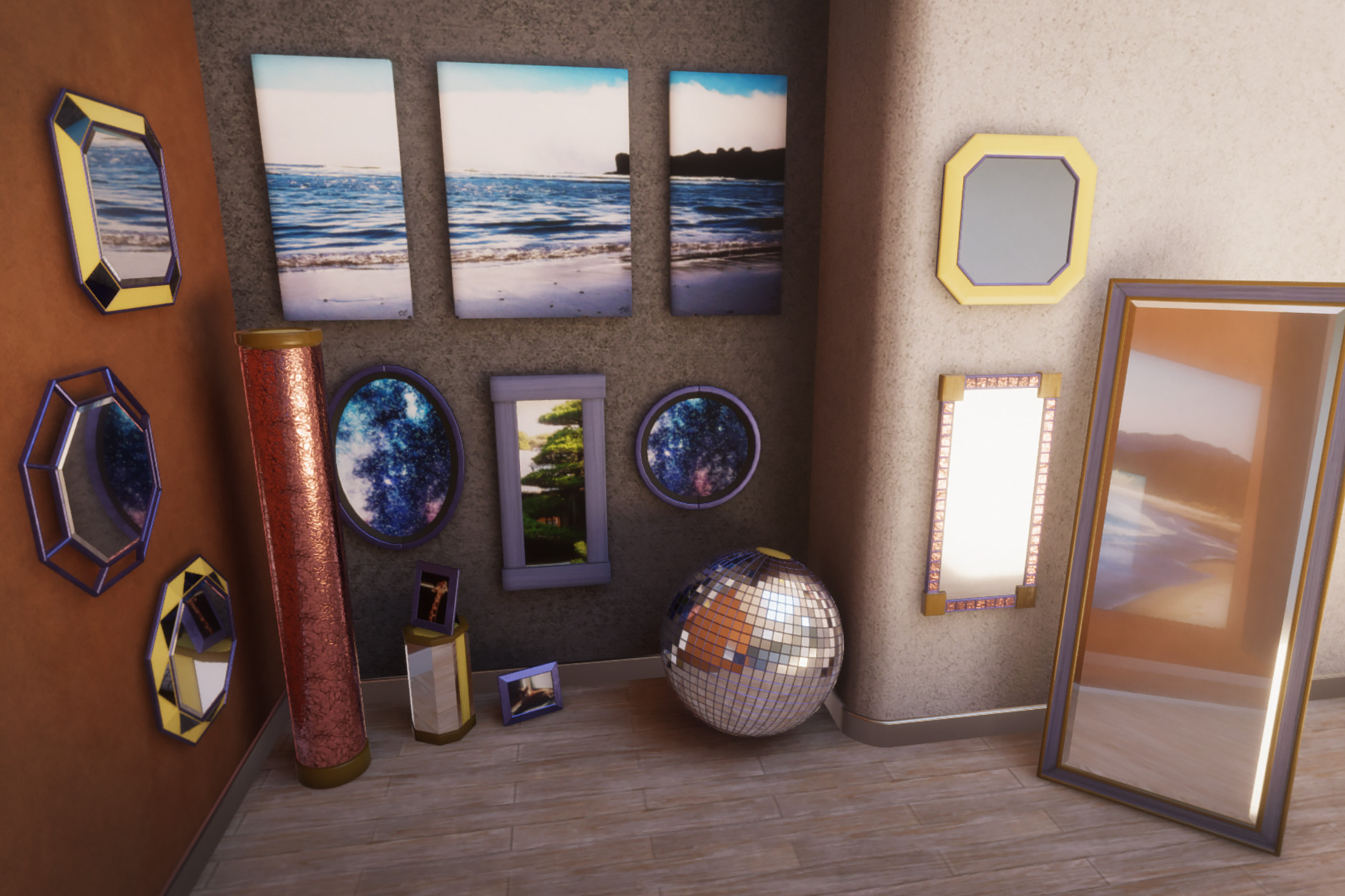 Customizable Mirrors and Frames 2 3D Props Unity Asset Store