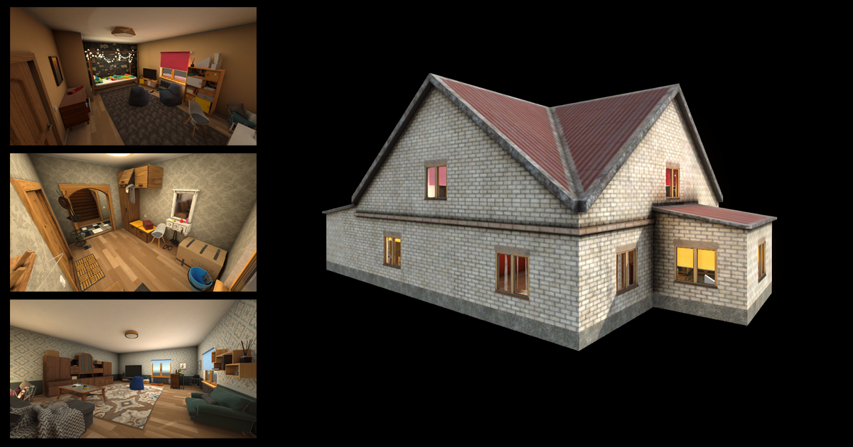 Two Storey Fully Furnished House | 3D Props | Unity Asset Store