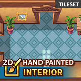 2D Hand Painted - Interior Tileset