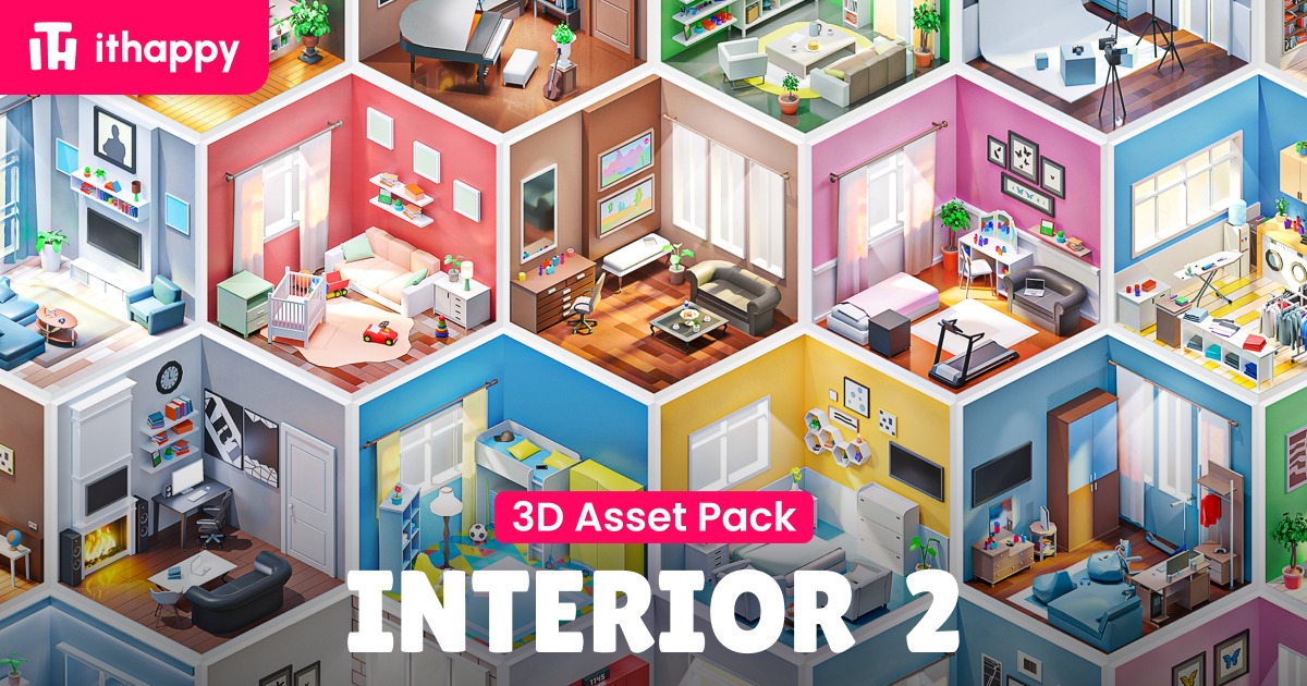 Interior 2 - Low Poly 3D Models Pack | 3D Interior | Unity Asset Store