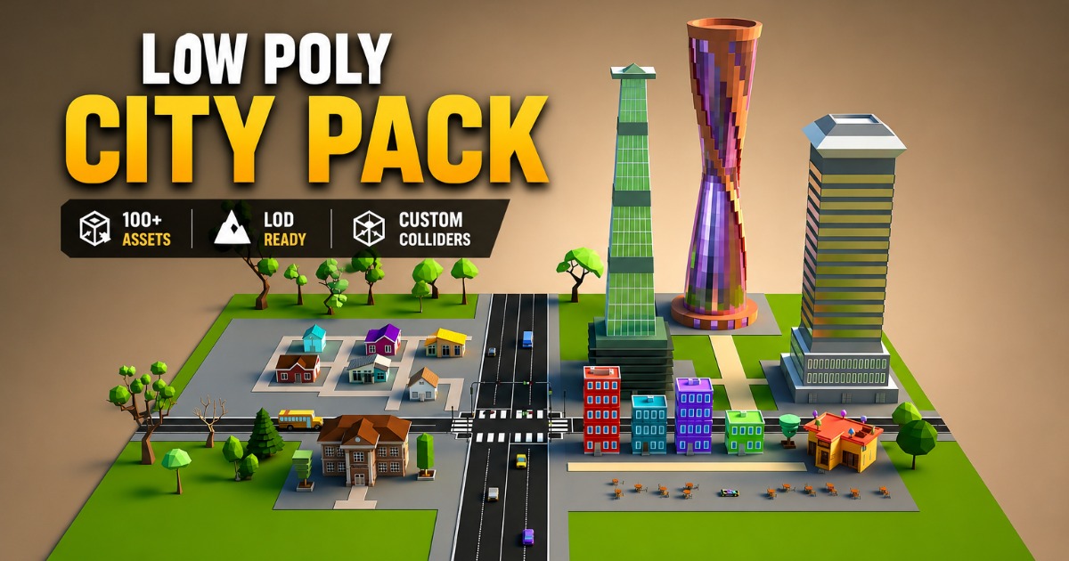 City Asset Unity Low Poly City Pack - Mini World Studio | 3D Urban | Unity Asset Store