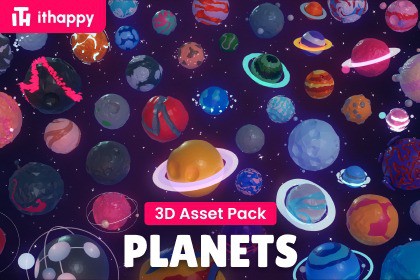 Planets - Low Poly 3D Models Pack