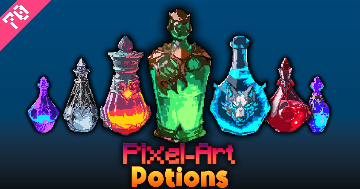 Pixel-Art Potions | 2D Icons | Unity Asset Store