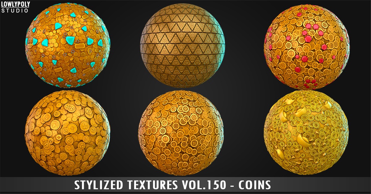 Stylized Coins Vol.150 - Hand Painted Textures | 2D Textures ...