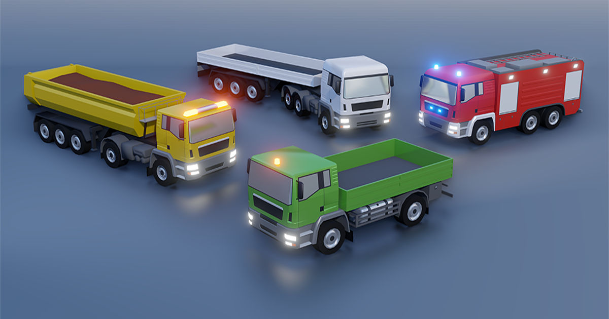 Unity Trucks Modular Low Poly Truck Pack | 3D 지상 | Unity Asset Store