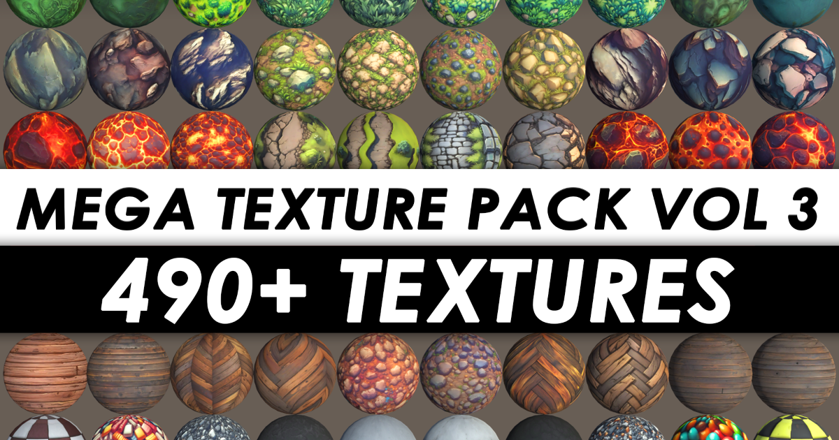 490 Stylized Textures - Mega Pack Vol 3 | 2D Textures & Materials ...