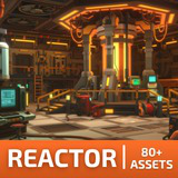 Low Poly Sci-Fi Reactor Environment / Cosmic Retro