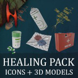 Retro PSX Horror Healing Item Pack (Icon+LowPoly)