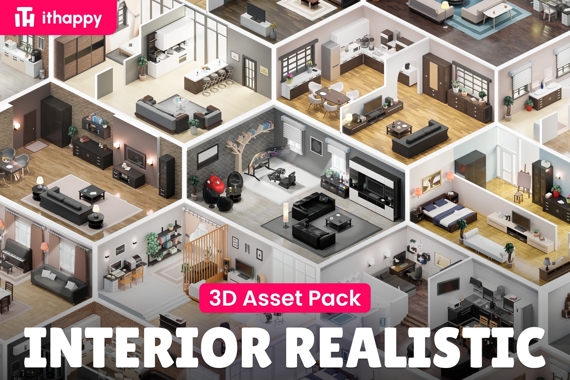 Interior Realistic - Low Poly 3D Models Pack
