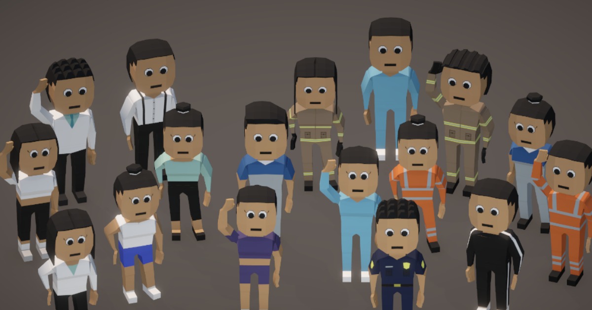 Simple City Characters - Low Poly Cartoon | 3D Humanoids | Unity Asset ...