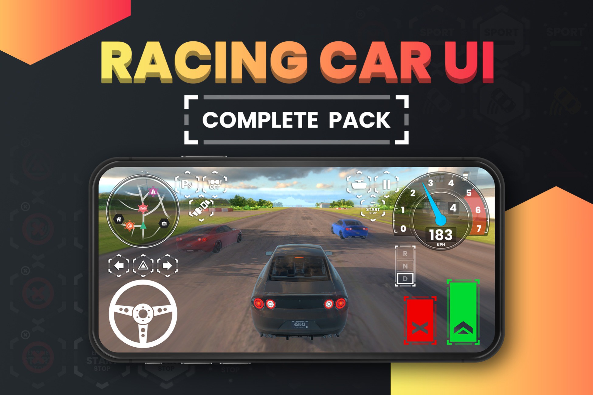 Racing Car UI | 2D GUI | Unity Asset Store